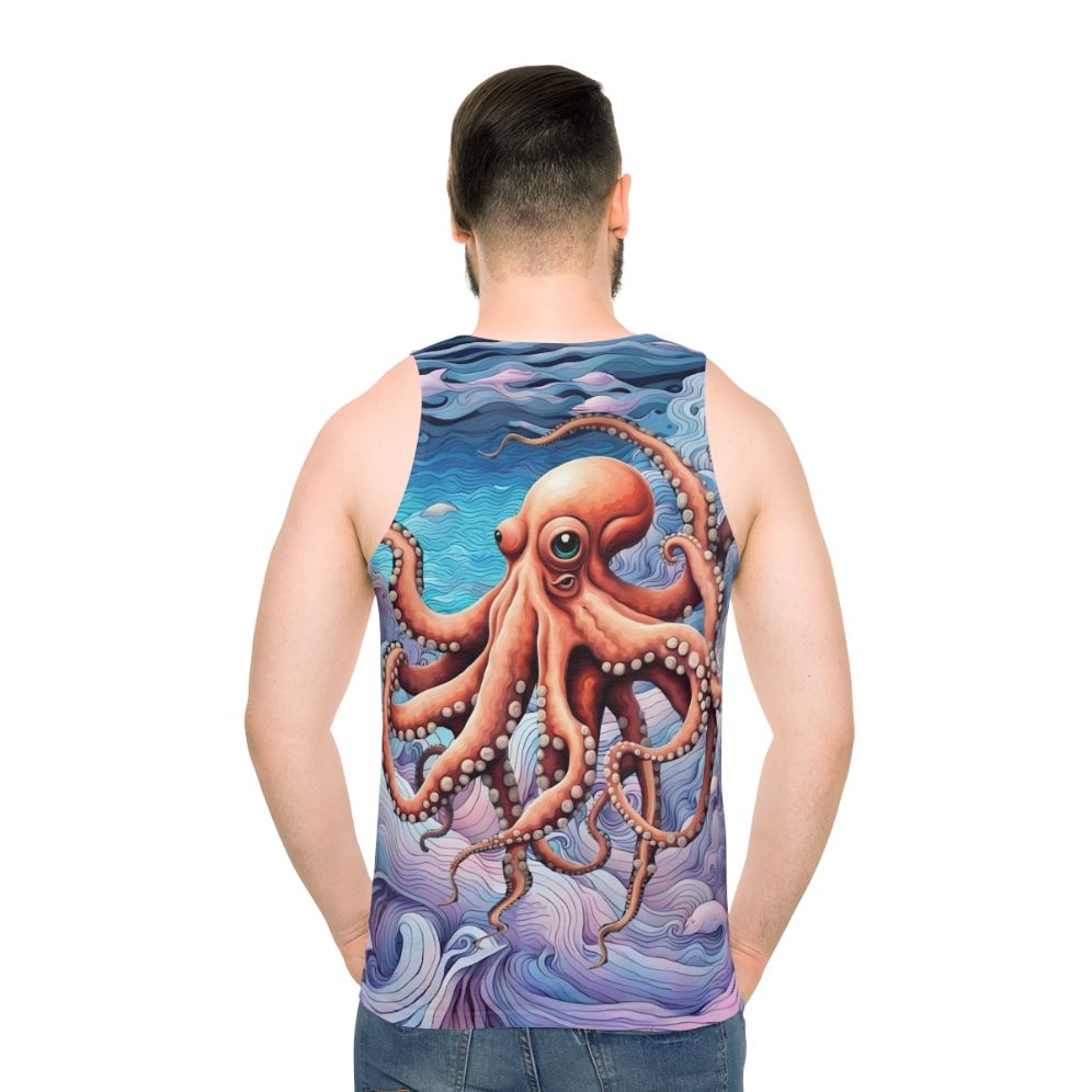 Colourful octopus unisex tank top with abstract nature design