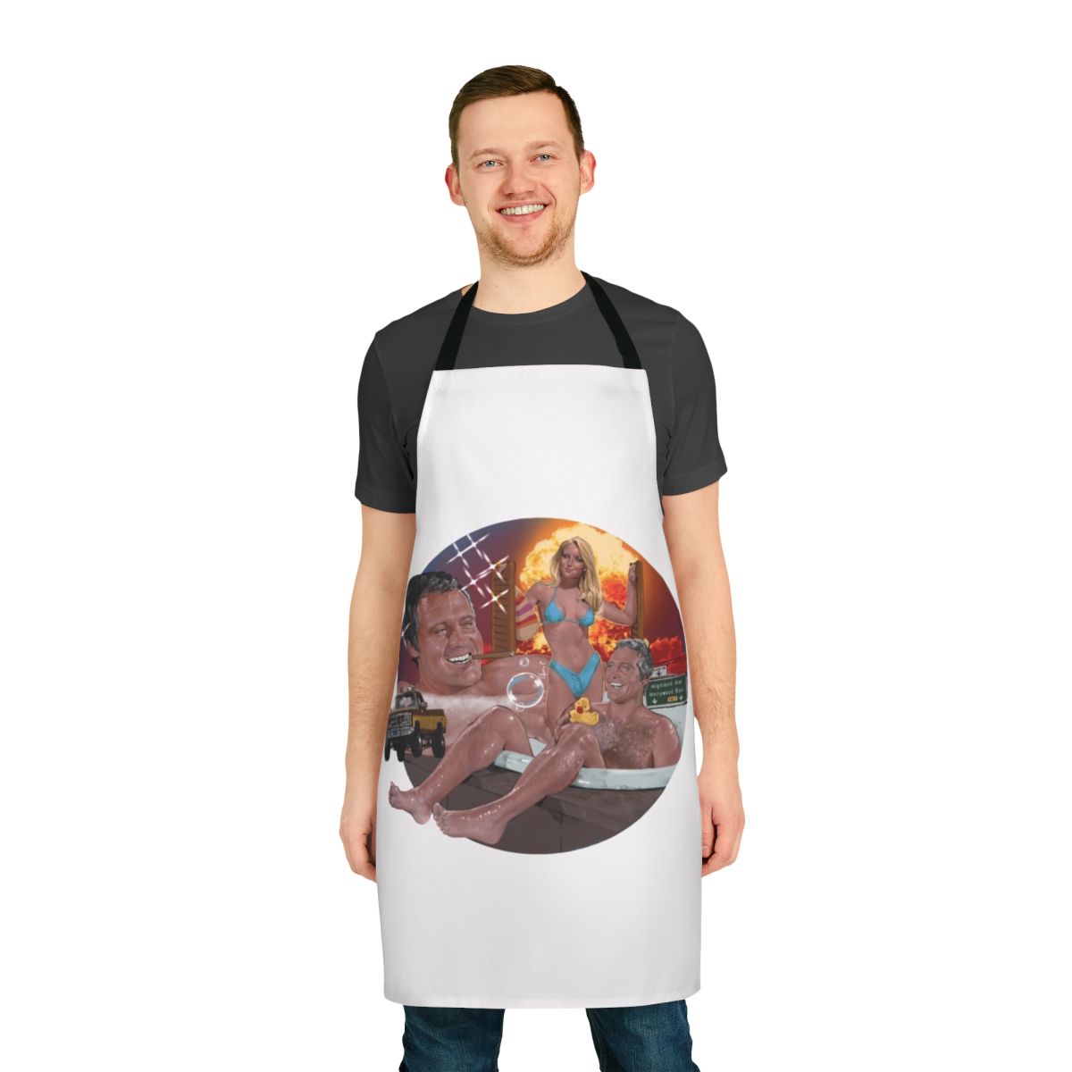 Colt-inspired bib apron featuring a western-style design for the modern home chef or backyard griller.