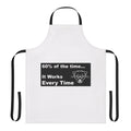 Comedic anchorman inspired apron featuring the Sex Panther logo and Ron Burgundy's signature look.