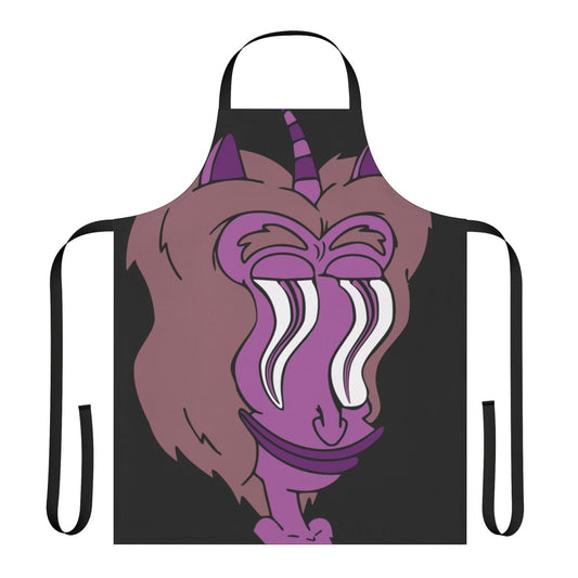 A Big Mouth-inspired apron featuring the Hormone Monster character
