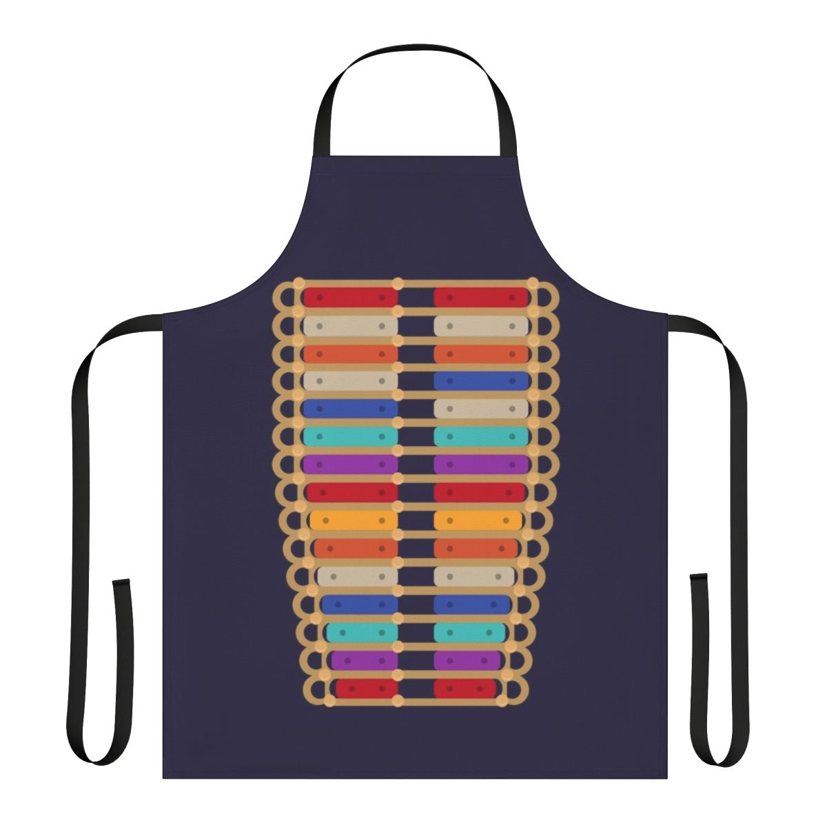 Comedic music-themed apron featuring a playful design