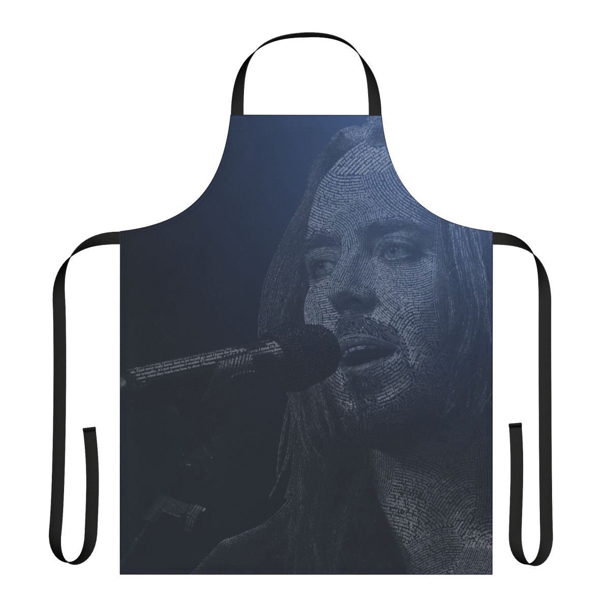 Apron with vibrant Tim Minchin-inspired typography and design