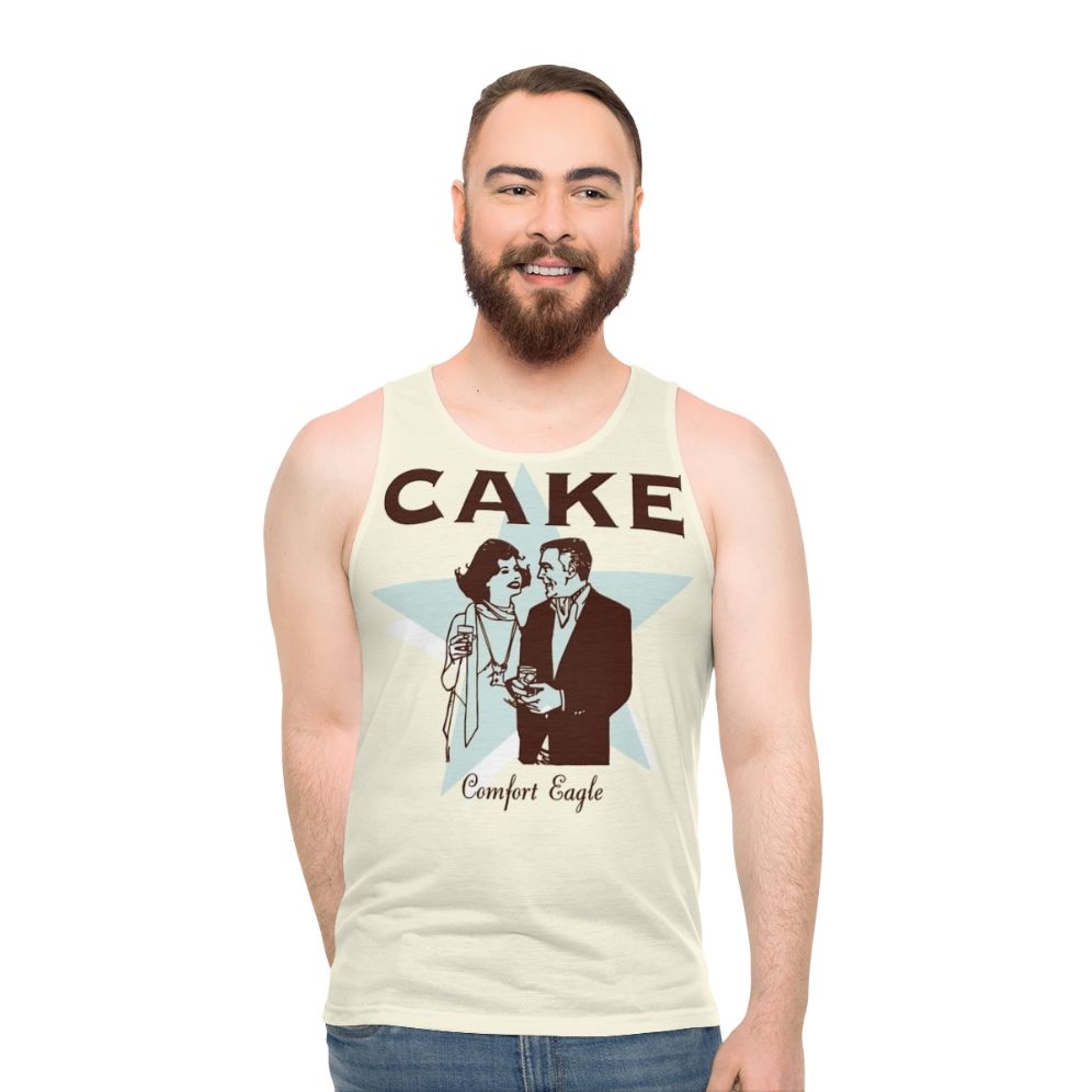Unisex tank top with Cake band logo