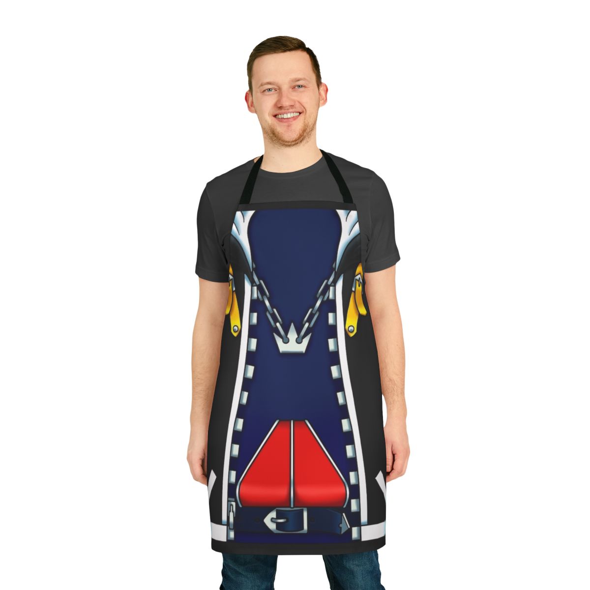 Comfy cosplay-inspired sky-themed apron for Kingdom Hearts fans