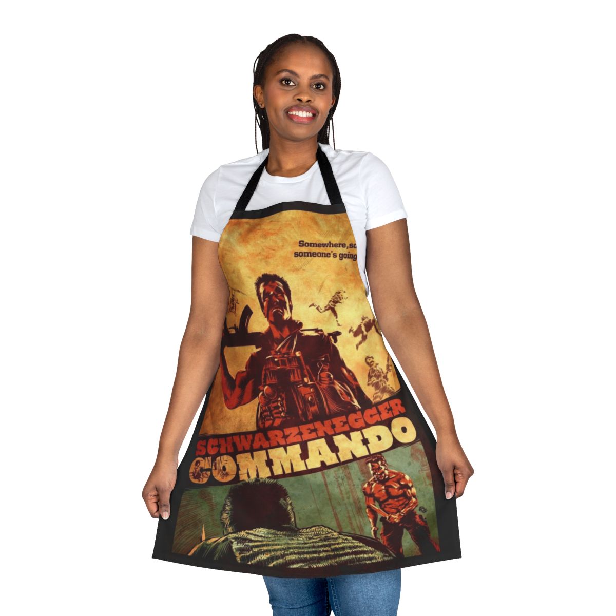 Commando-inspired military-style apron with camouflage pattern