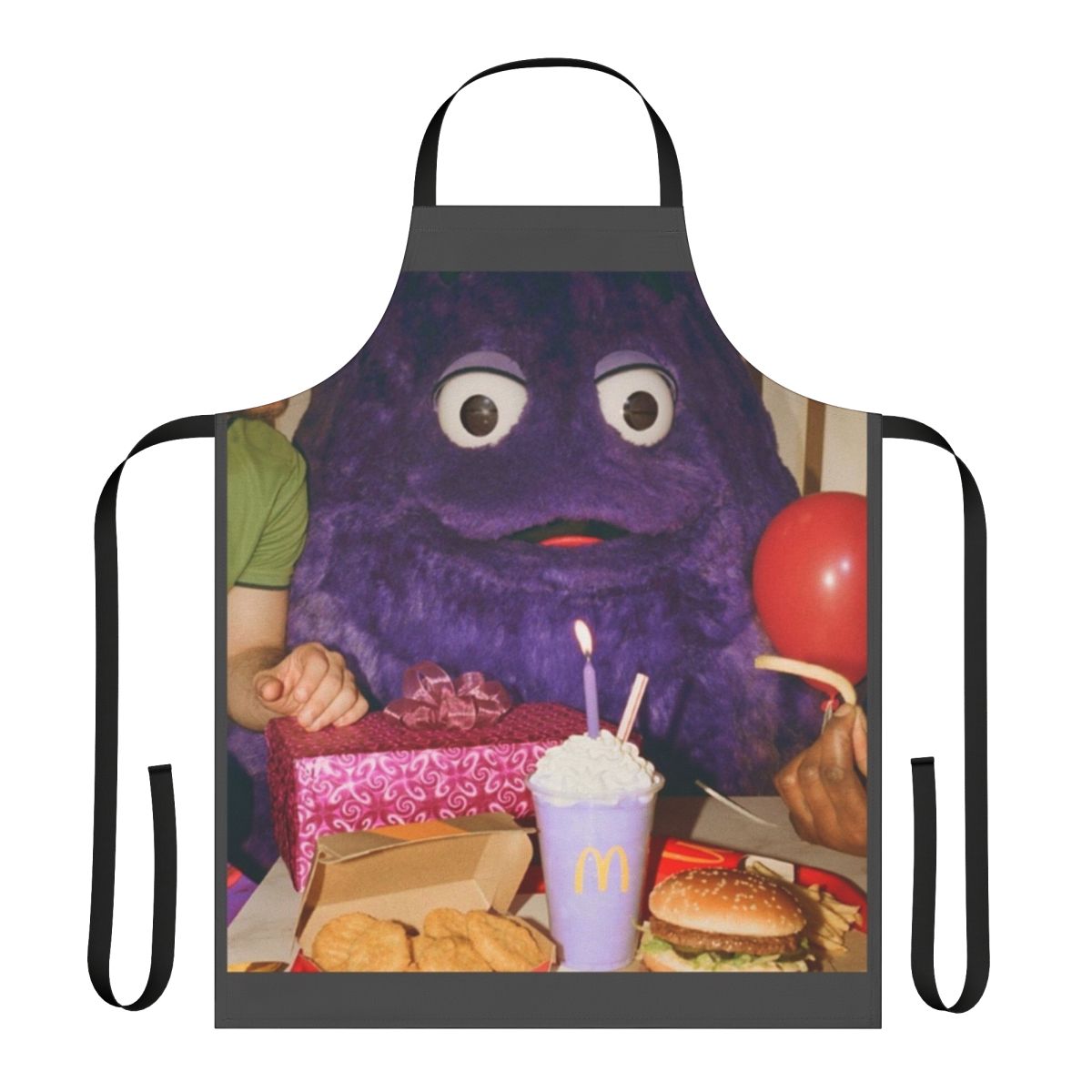 Grimace-themed apron for McDonalds fans