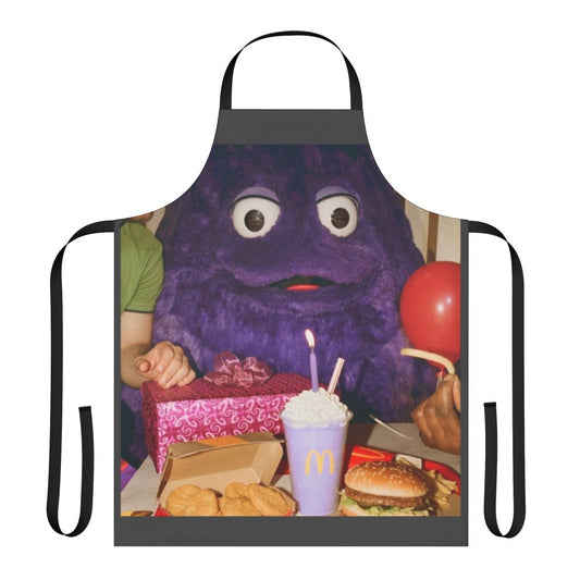 Grimace-themed apron for McDonalds fans