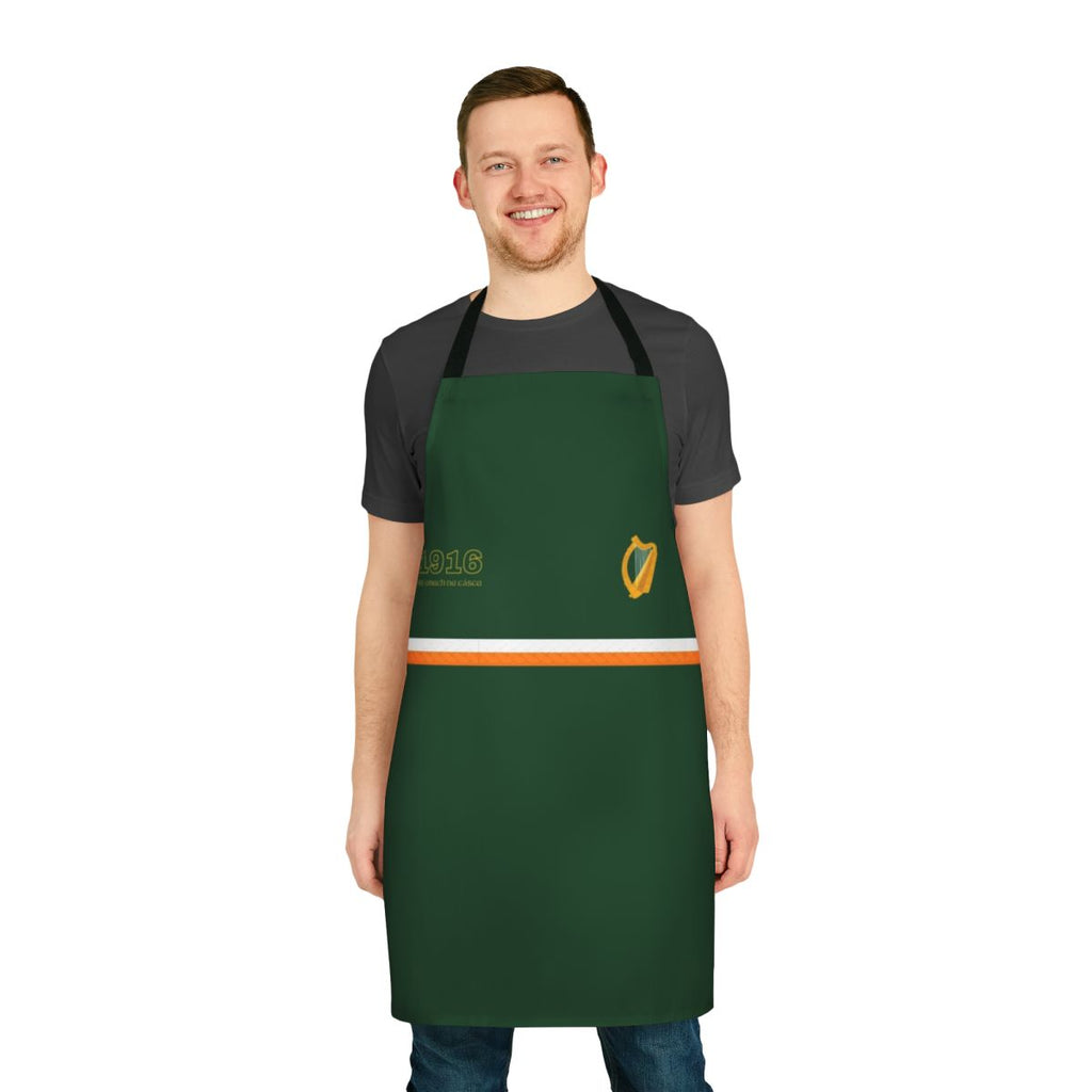 Commemorative 1916 Easter Rising Apron featuring Irish harp and historical symbolism