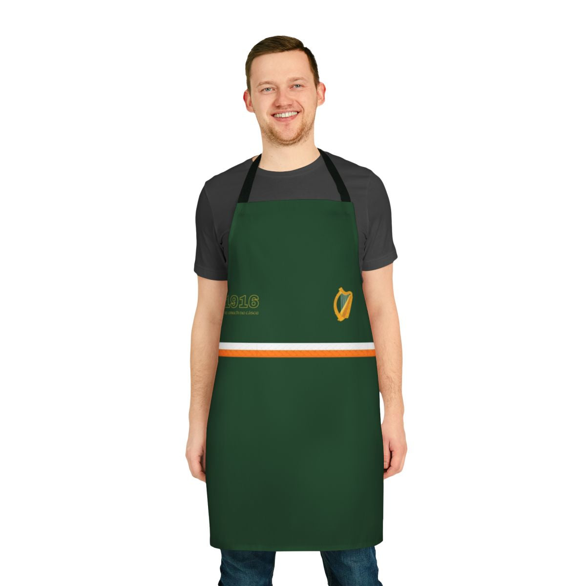 Commemorative 1916 Easter Rising Apron featuring Irish harp and historical symbolism
