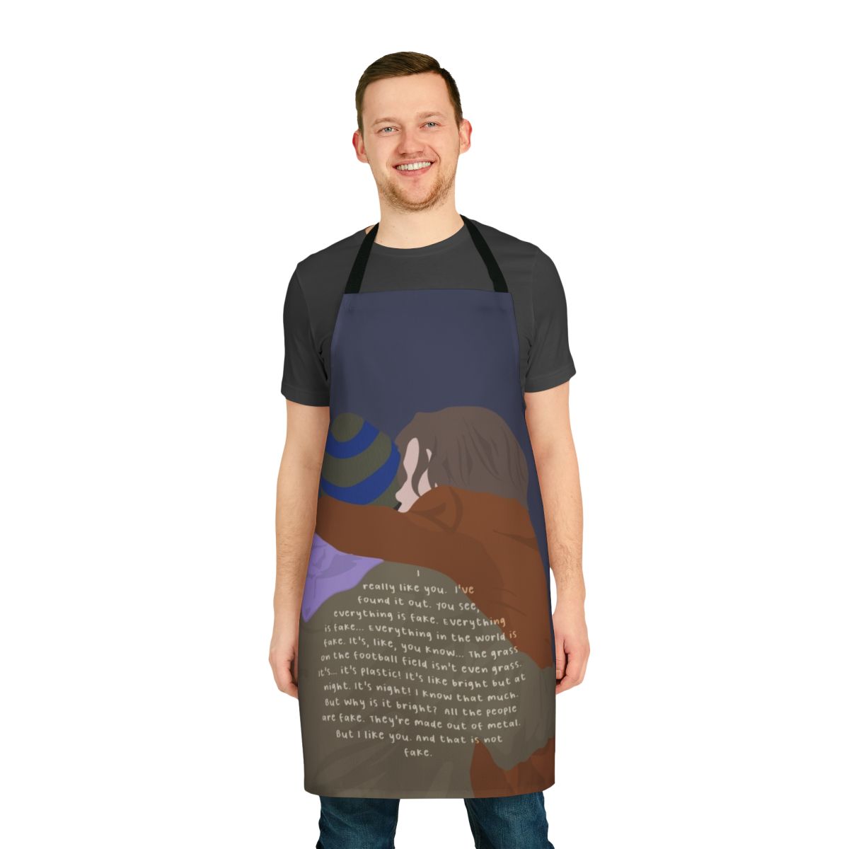 Apron with line art design featuring Prince Wilhelm and Simon Eriksson from the Netflix series Young Royals