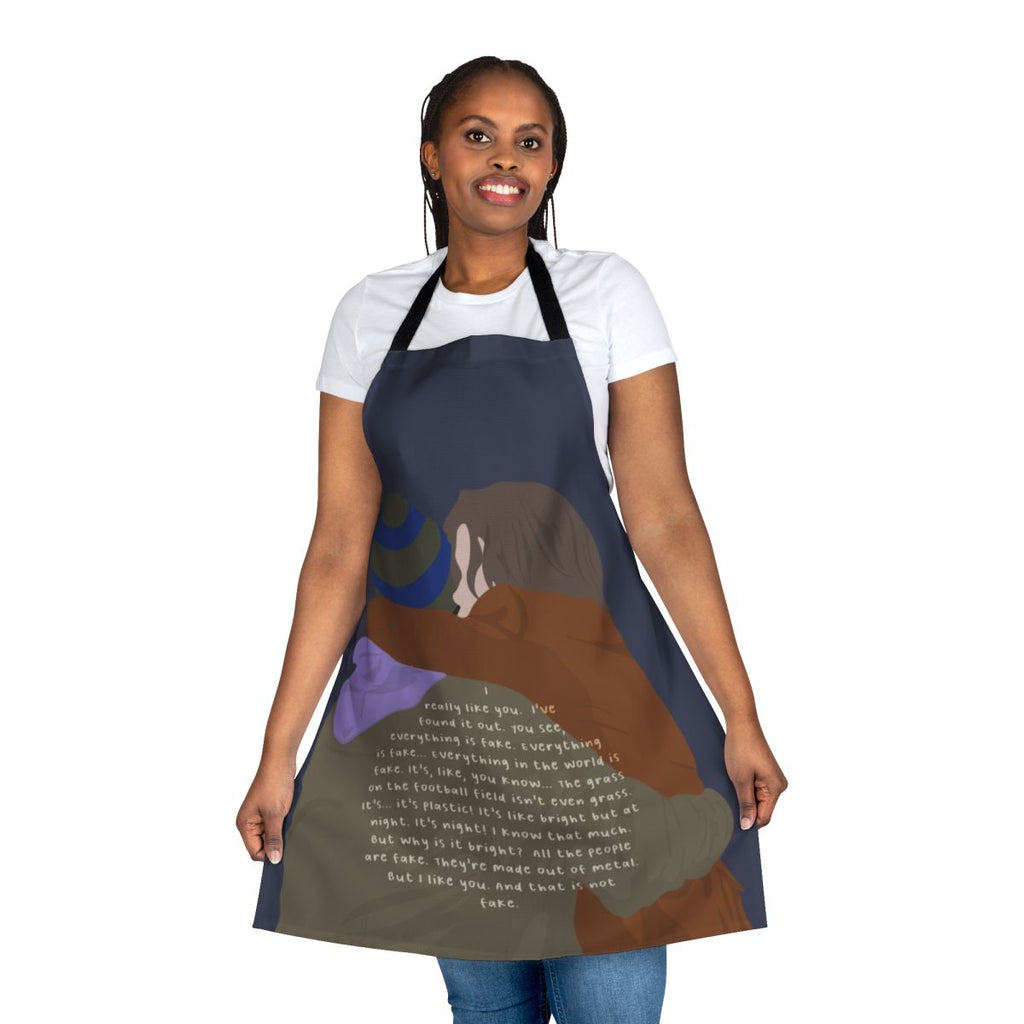 Apron with line art design featuring Prince Wilhelm and Simon Eriksson from the Netflix series Young Royals