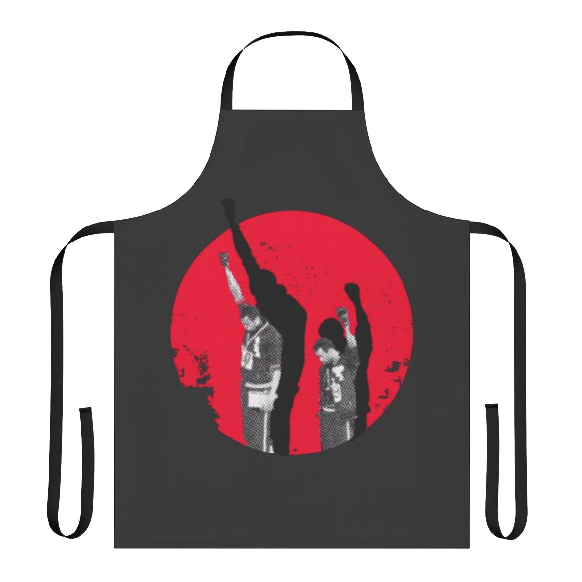 Apron featuring the iconic black power salute from the 1968 Mexico Olympics