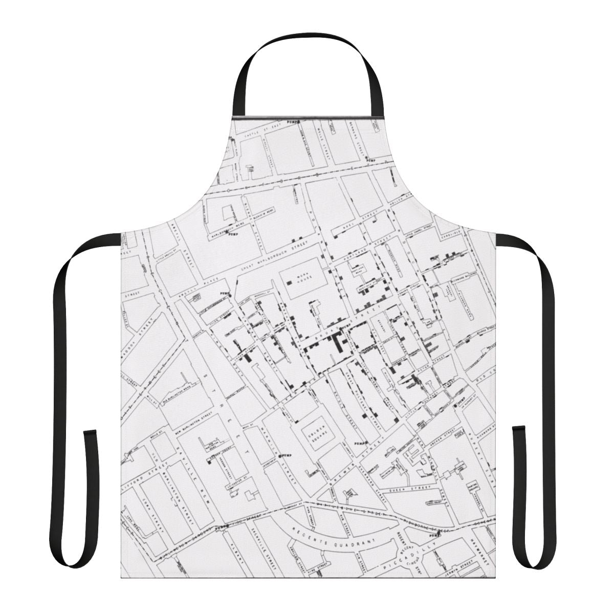 Apron featuring John Snow's famous cholera outbreak map from Victorian London