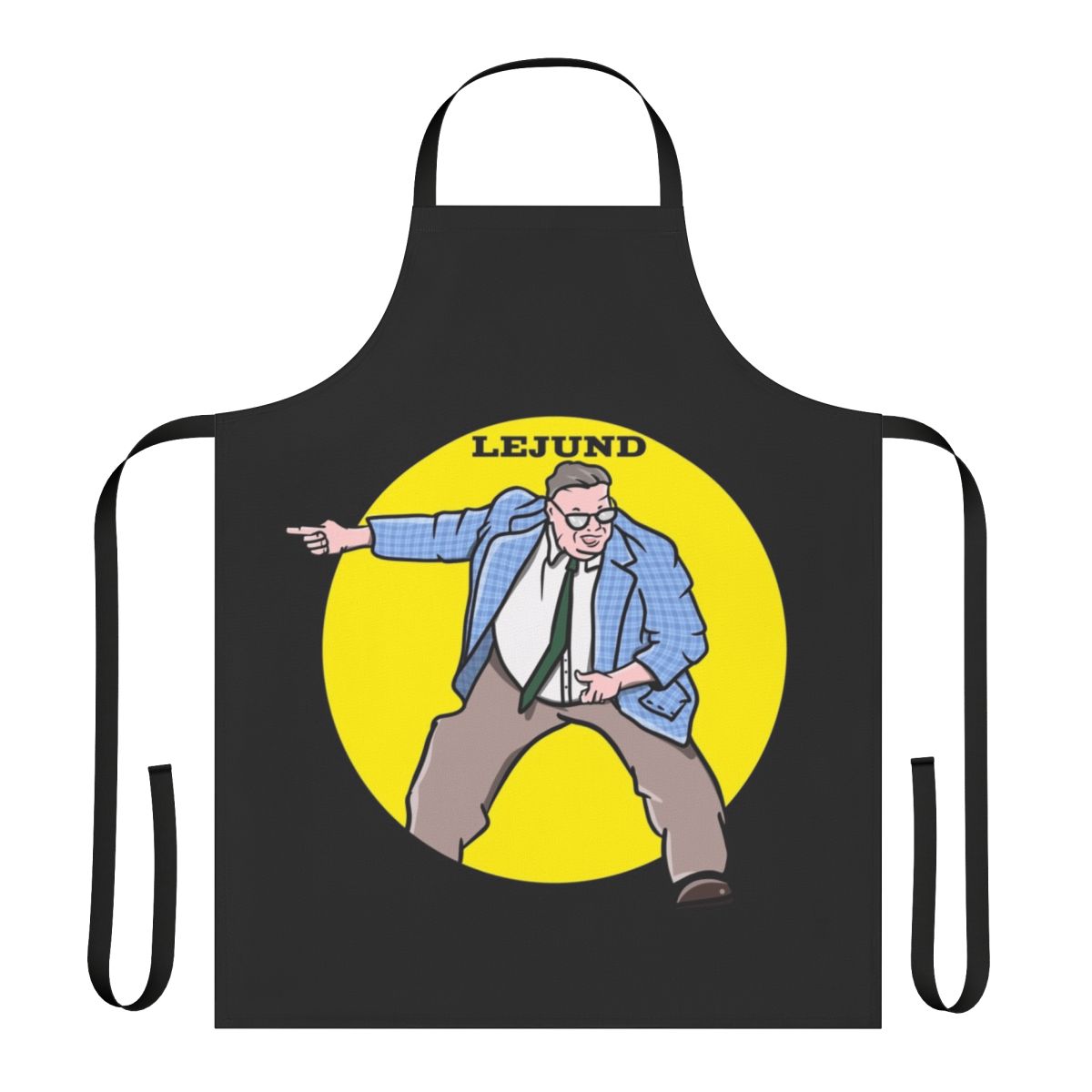 Chris Farley inspired apron with "Down by the River" motivational speaker design
