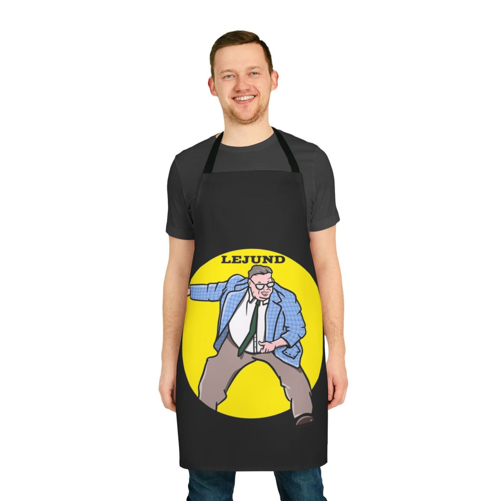 Chris Farley inspired apron with "Down by the River" motivational speaker design