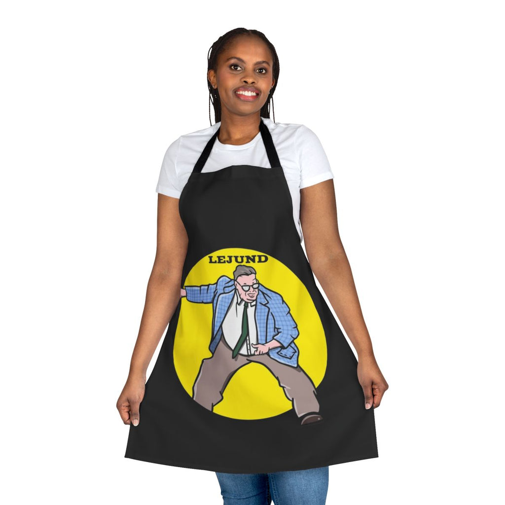 Chris Farley inspired apron with "Down by the River" motivational speaker design