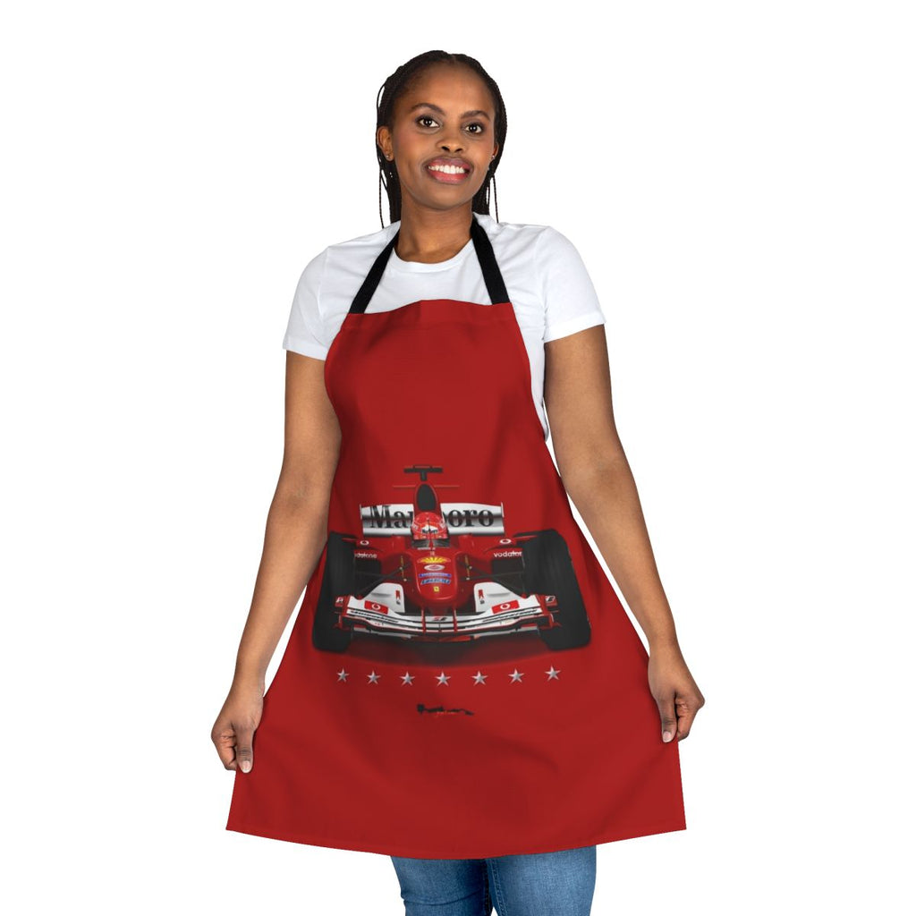 Stylish apron featuring the iconic F2004 racing car design