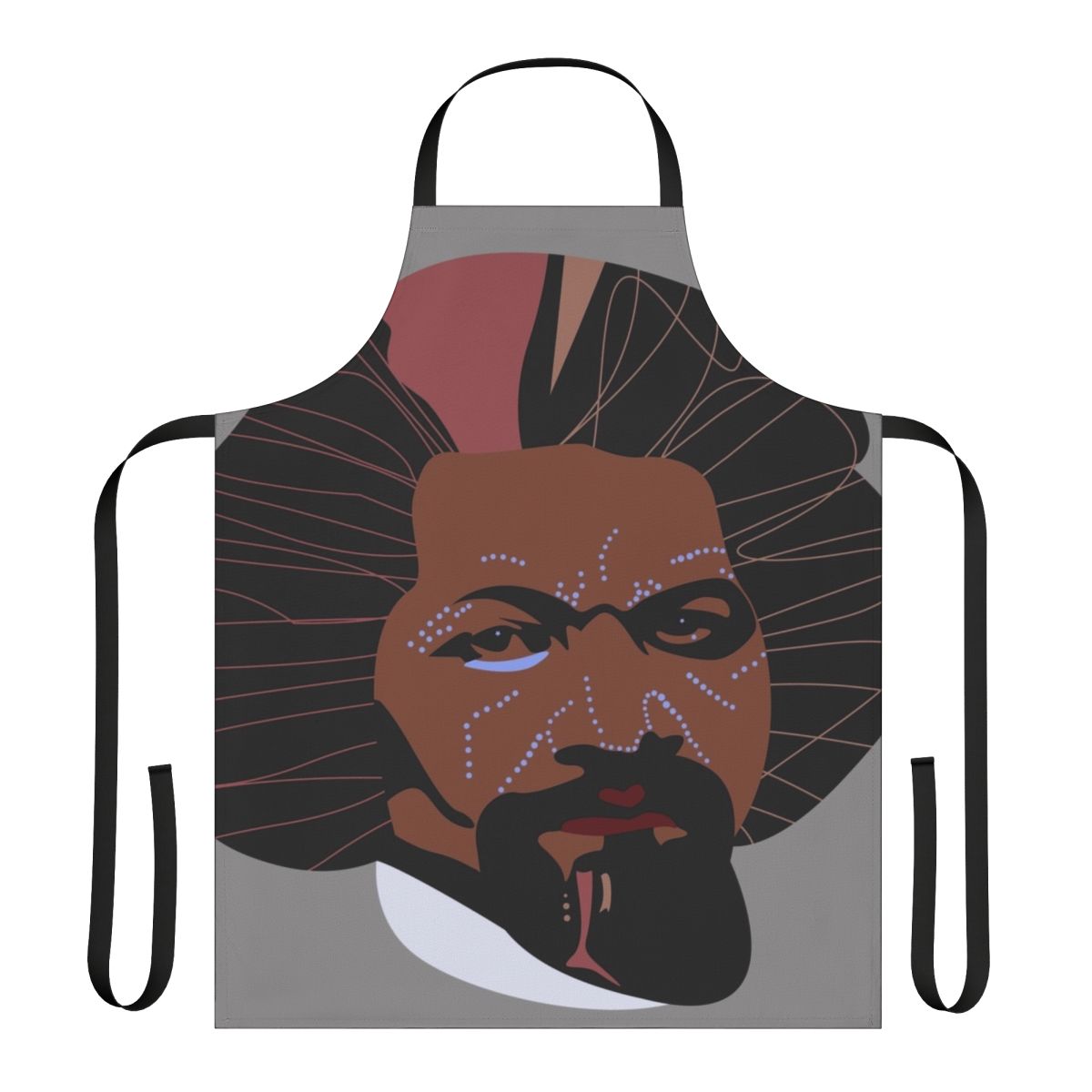 Frederick Douglass inspired kitchen apron in black and white design