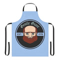 Giant apron with progressive rock band logos and icons