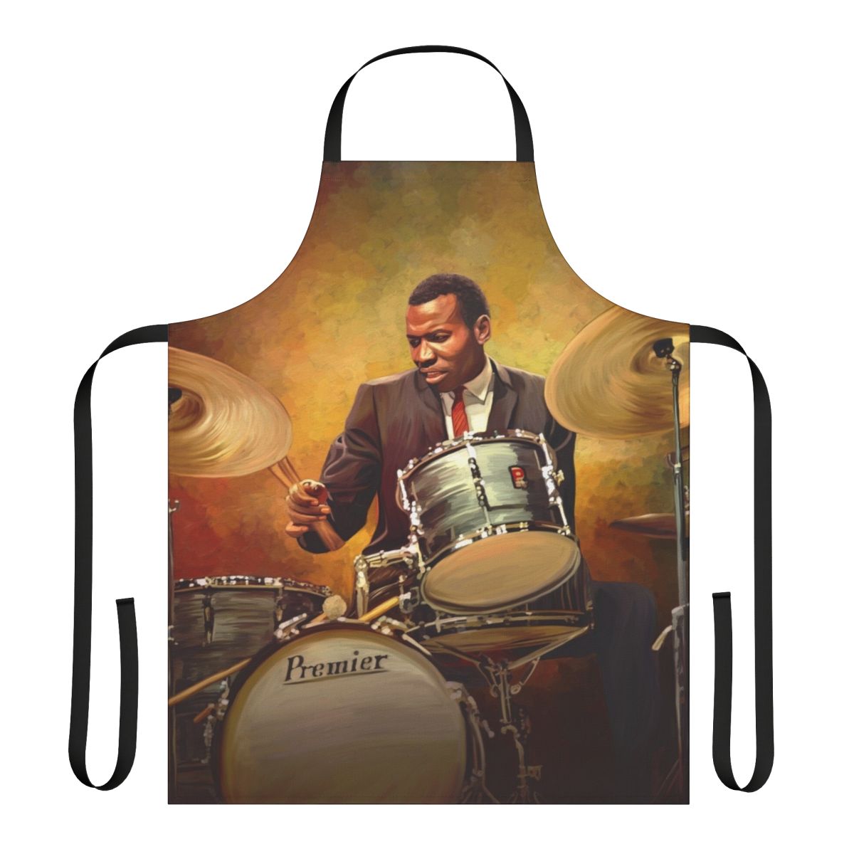 Apron featuring portrait of legendary jazz drummer Elvin Jones