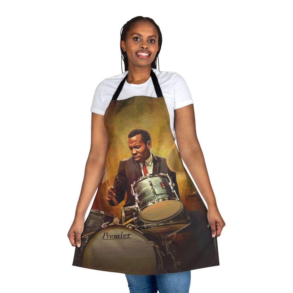 Apron featuring portrait of legendary jazz drummer Elvin Jones