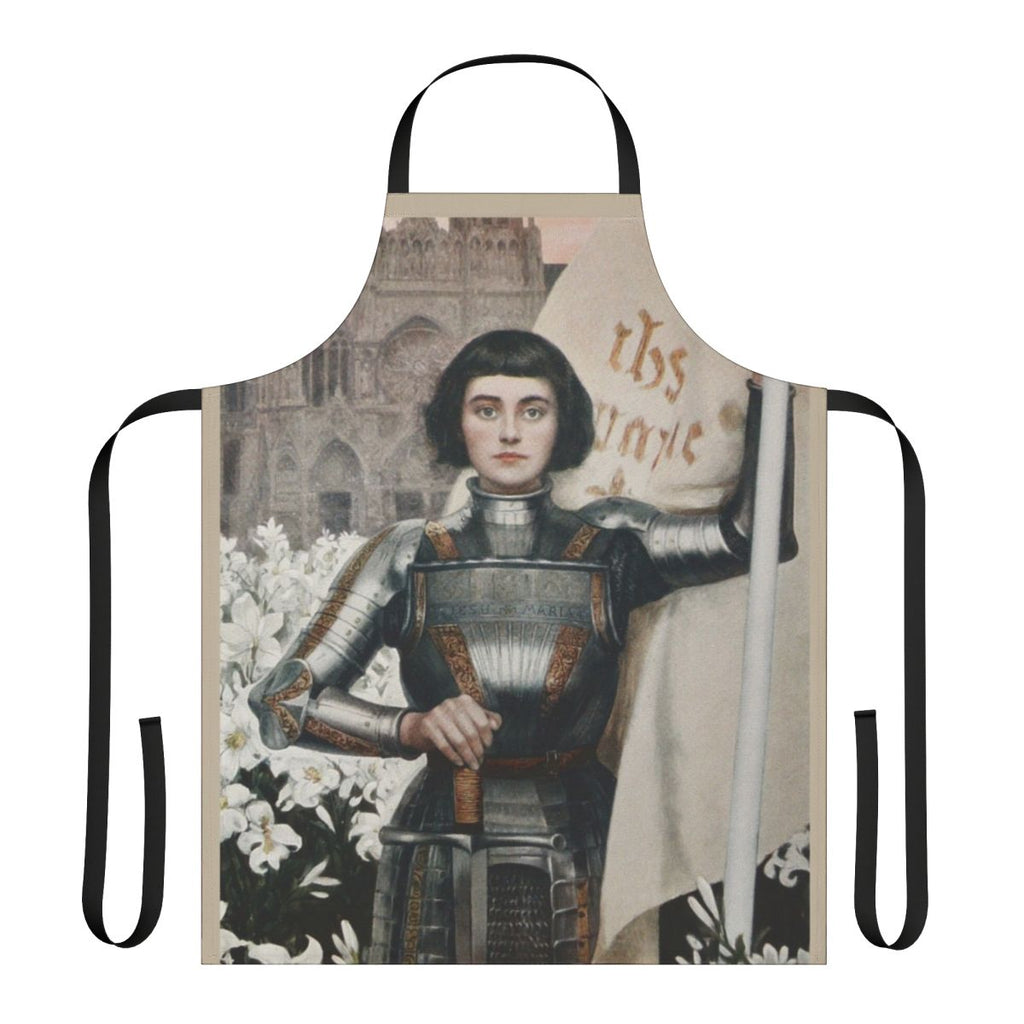 Apron featuring a portrait of Joan of Arc, the famous French heroine and Catholic saint