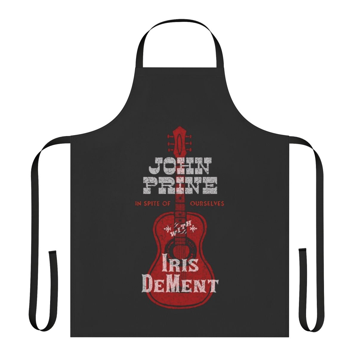 Commemorative John Prine inspired apron with Iris Dement for folk and country music fans