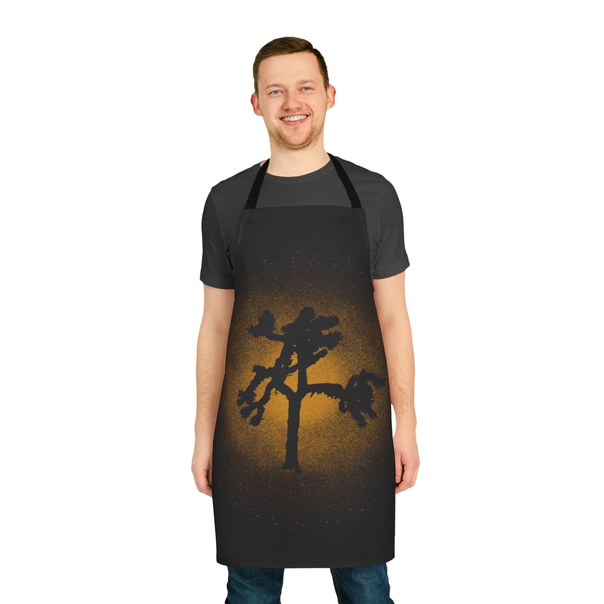 Commemorative apron featuring the Joshua Tree album artwork and 30th anniversary celebration for the band U2