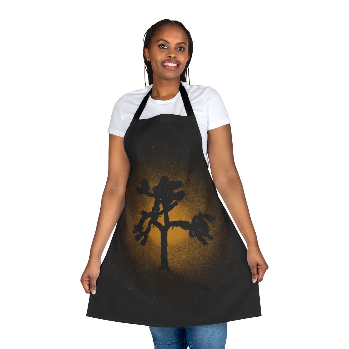 Commemorative apron featuring the Joshua Tree album artwork and 30th anniversary celebration for the band U2