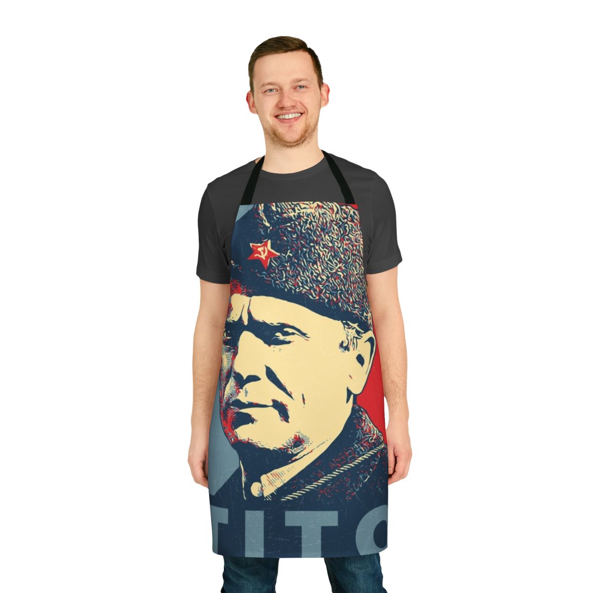 Apron featuring portrait of Josip Broz Tito, former president of Yugoslavia