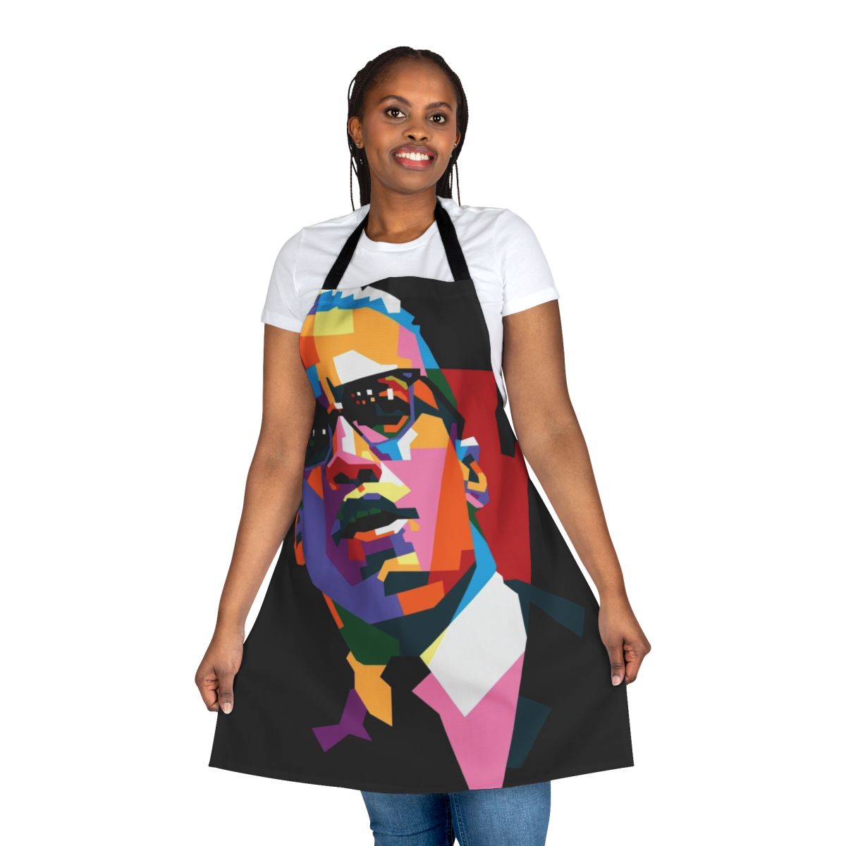 Malcolm X inspired kitchen apron featuring civil rights leader