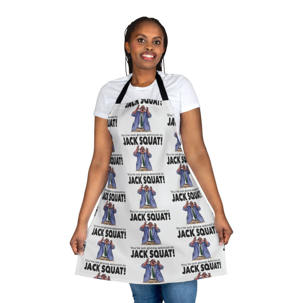 "Funny Matt Foley Inspired Apron with Raised Hands Design"