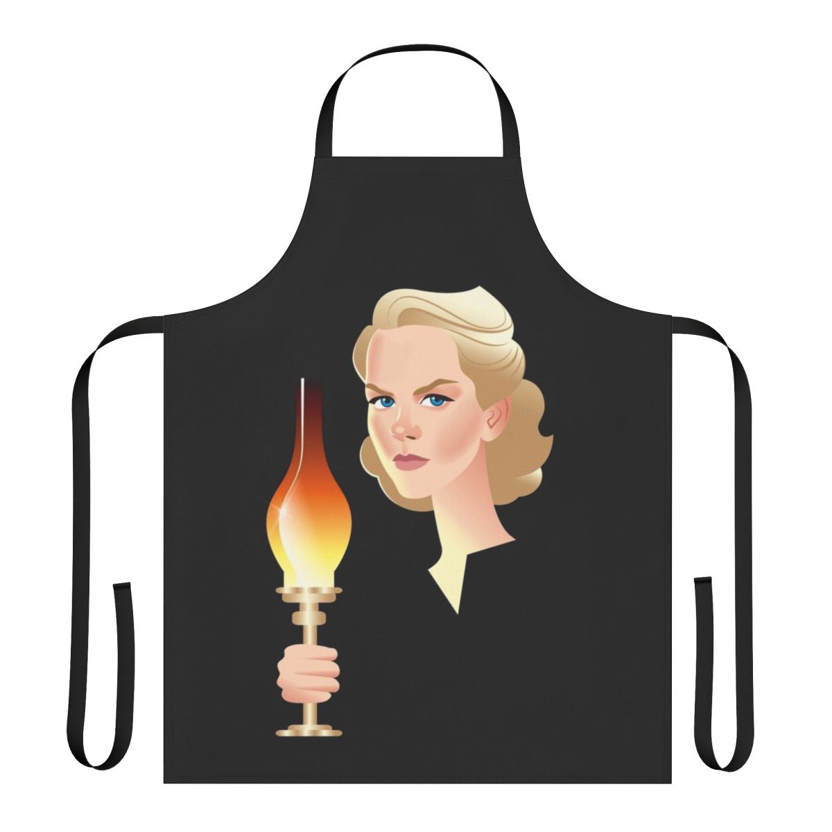 Artistic apron featuring a design inspired by the movie "The Others" and actress Nicole Kidman