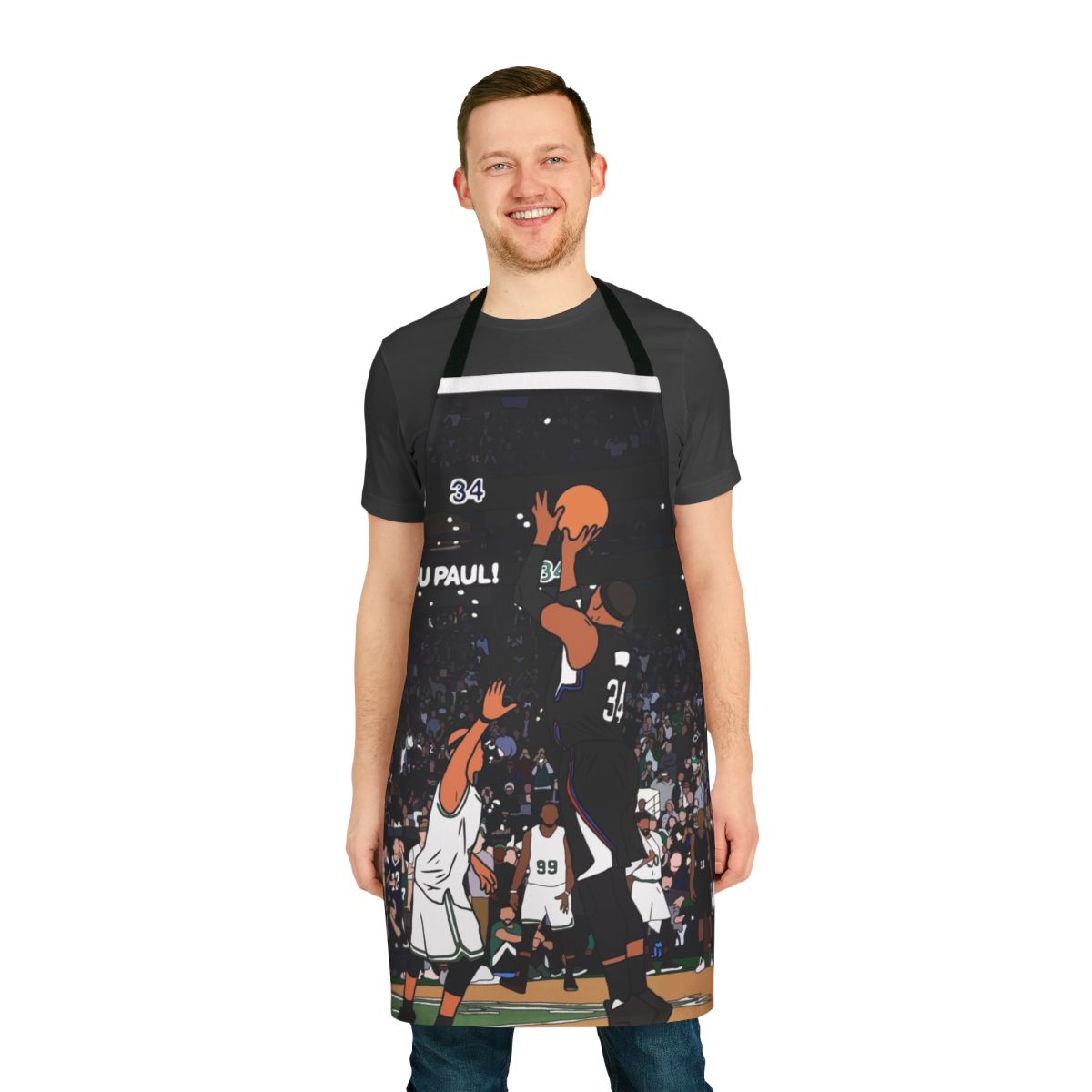 Paul Pierce Boston Celtics Apron featuring his iconic last shot at TD Garden