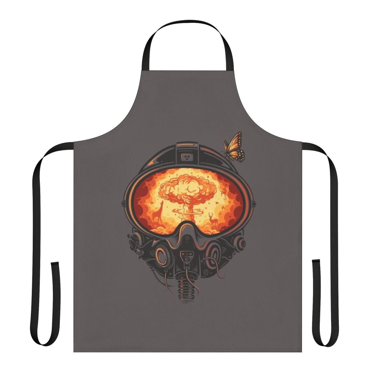 Last Goodbye Apron featuring a pilot silhouette, butterflies, and clouds