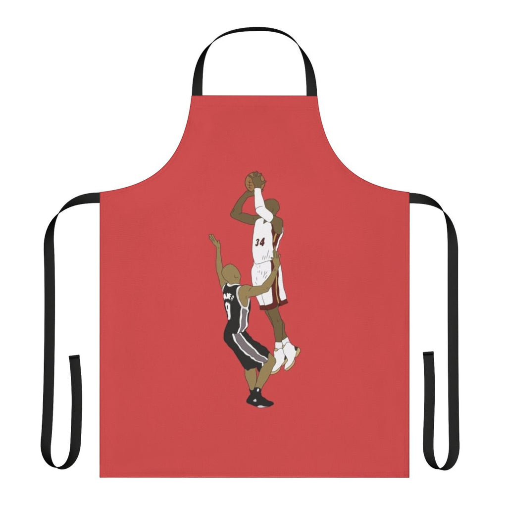 Commemorative basketball apron featuring Ray Allen's clutch shot