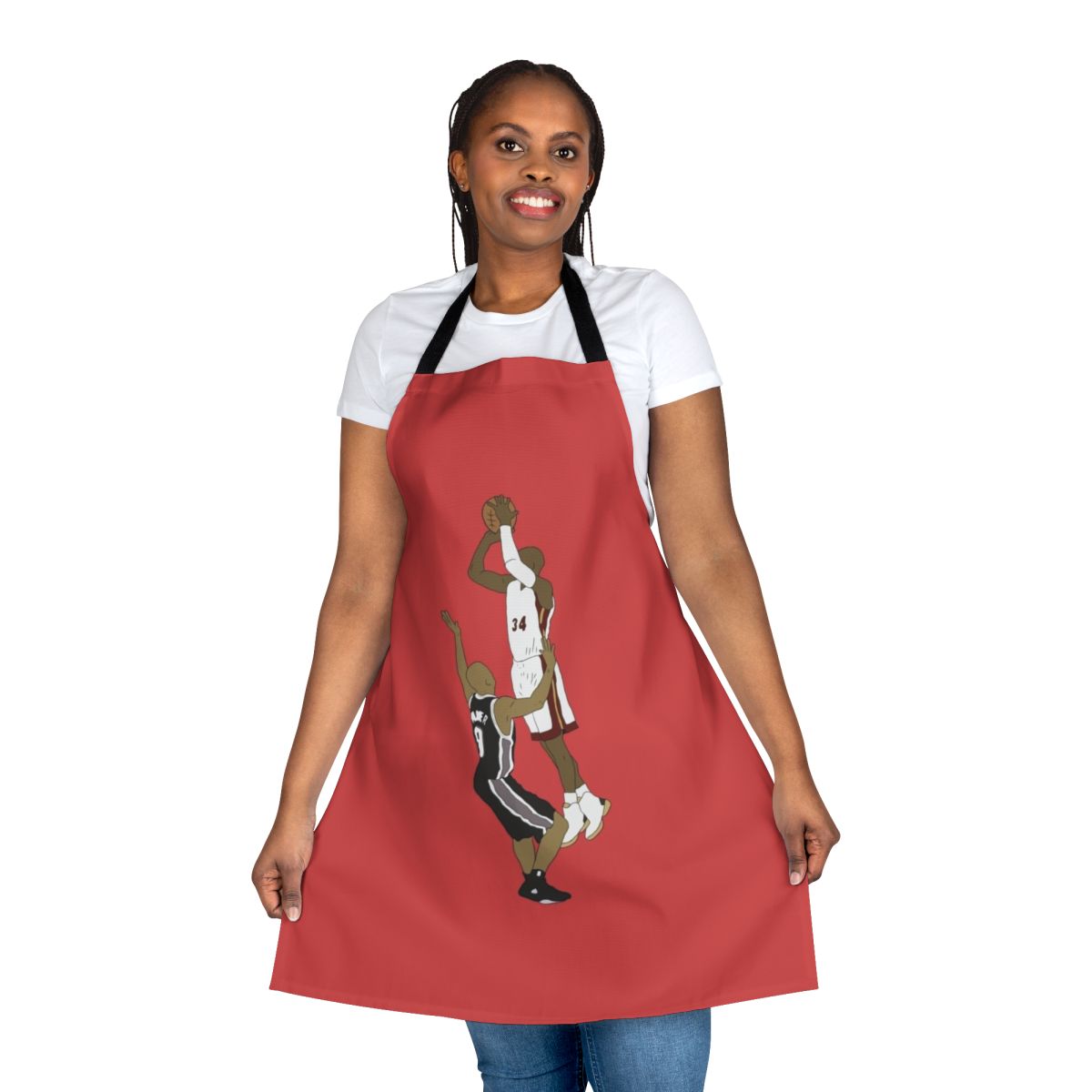 Commemorative basketball apron featuring Ray Allen's clutch shot