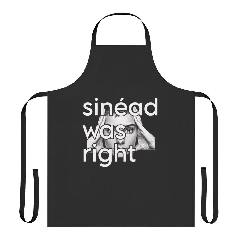 Vintage-style apron featuring Sinead O'Connor's iconic look and music