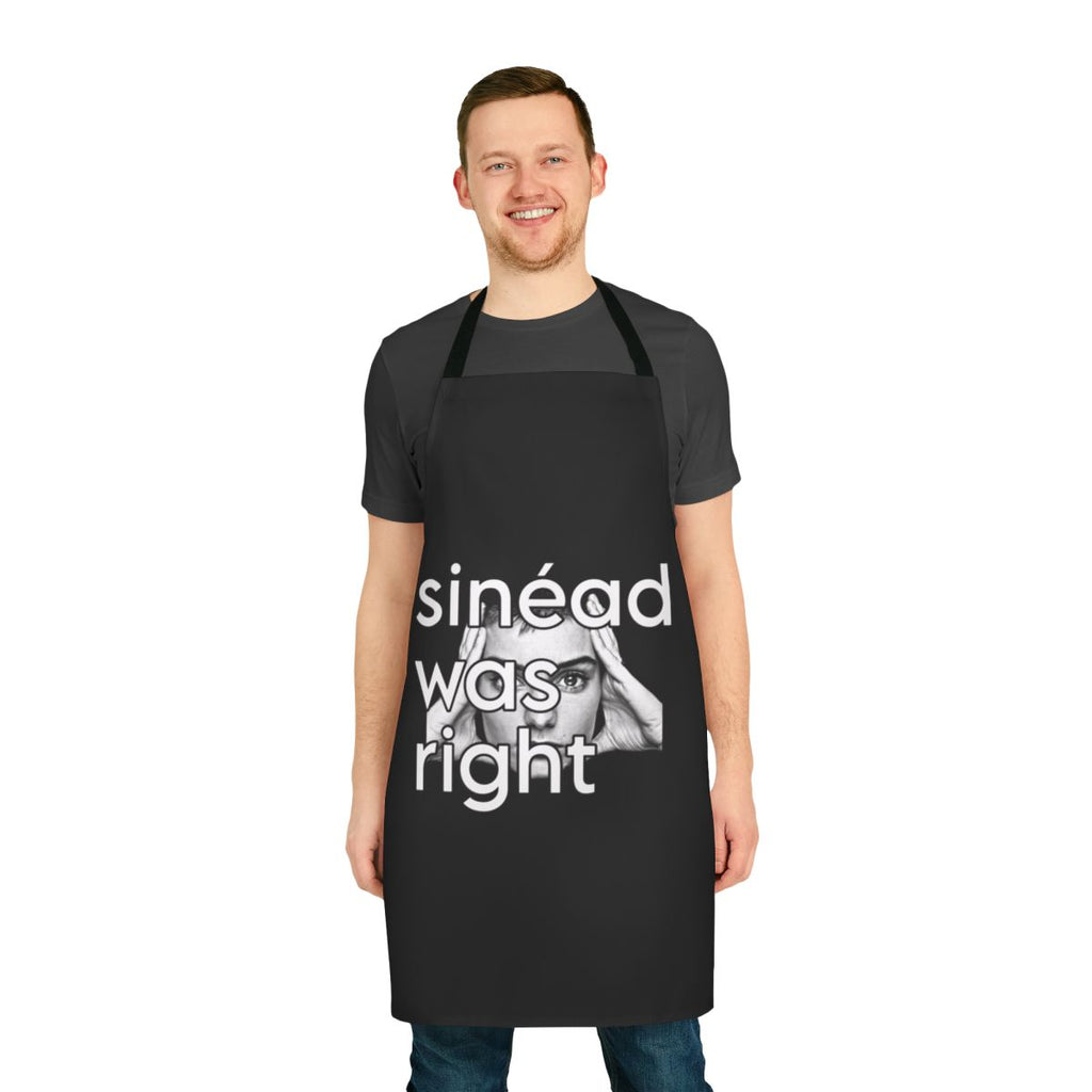 Vintage-style apron featuring Sinead O'Connor's iconic look and music
