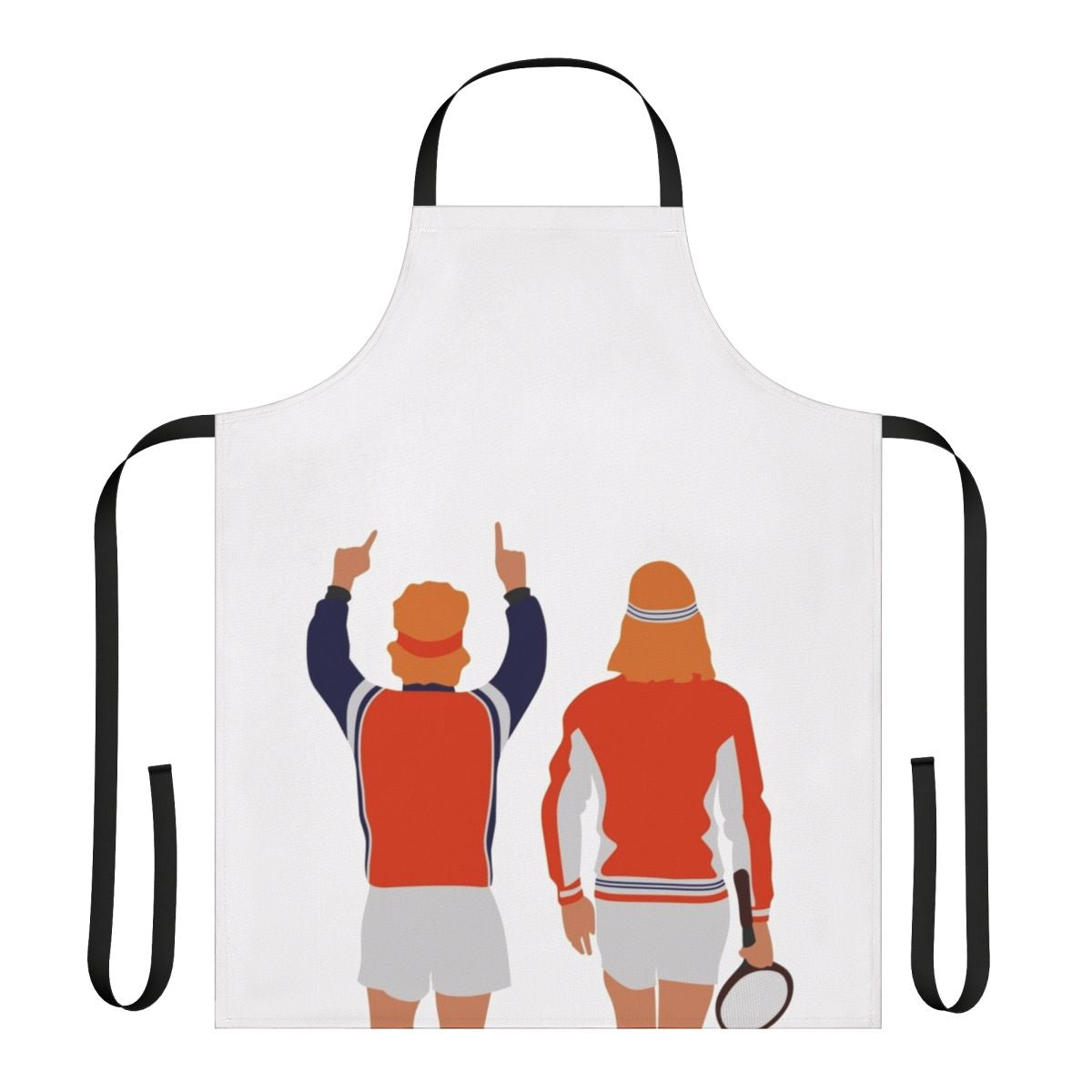 Apron featuring vector art design of tennis legends Bjorn Borg and John McEnroe