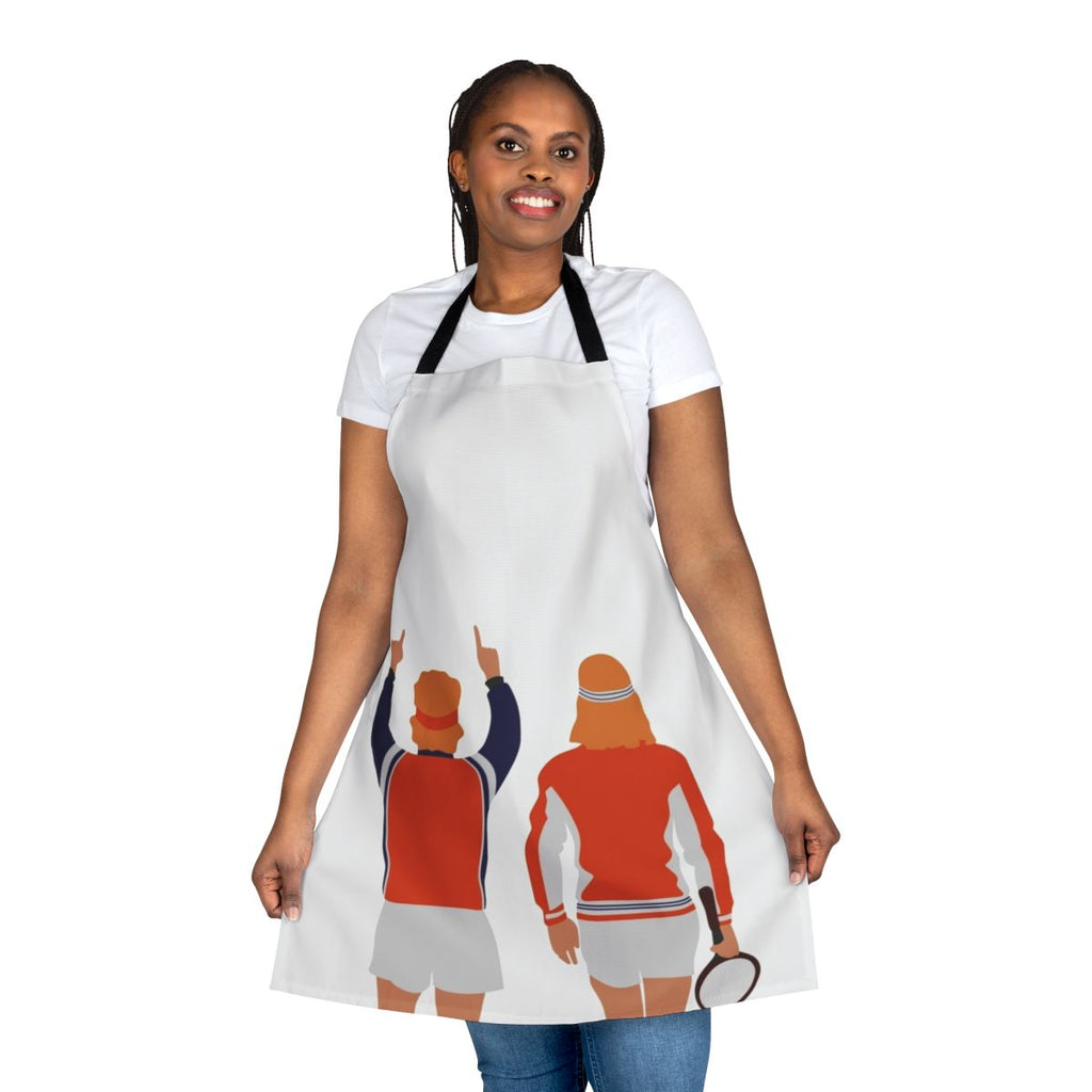 Apron featuring vector art design of tennis legends Bjorn Borg and John McEnroe