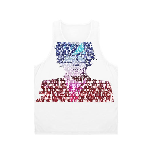 Unisex '90s style tank top with "Common People" lyrical design
