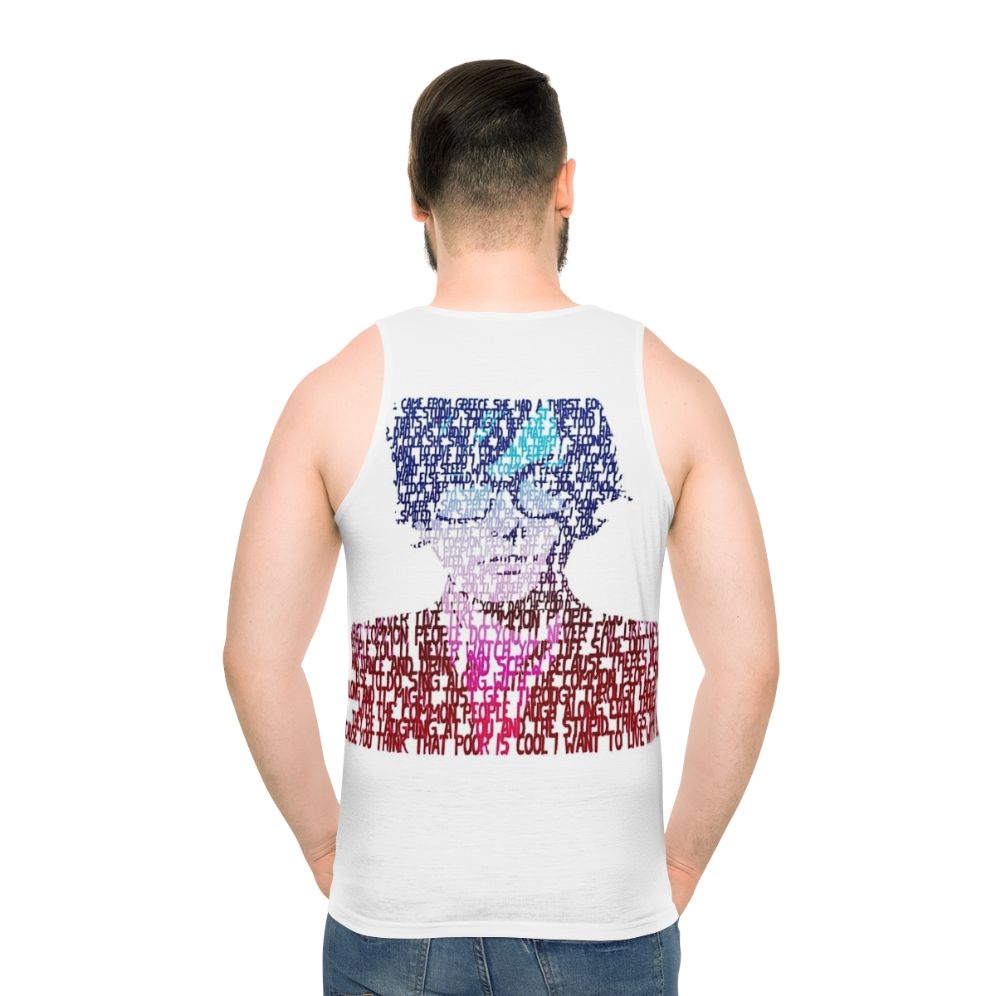 Unisex '90s style tank top with "Common People" lyrical design