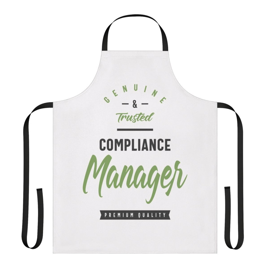 Compliance Manager wearing a high-quality apron