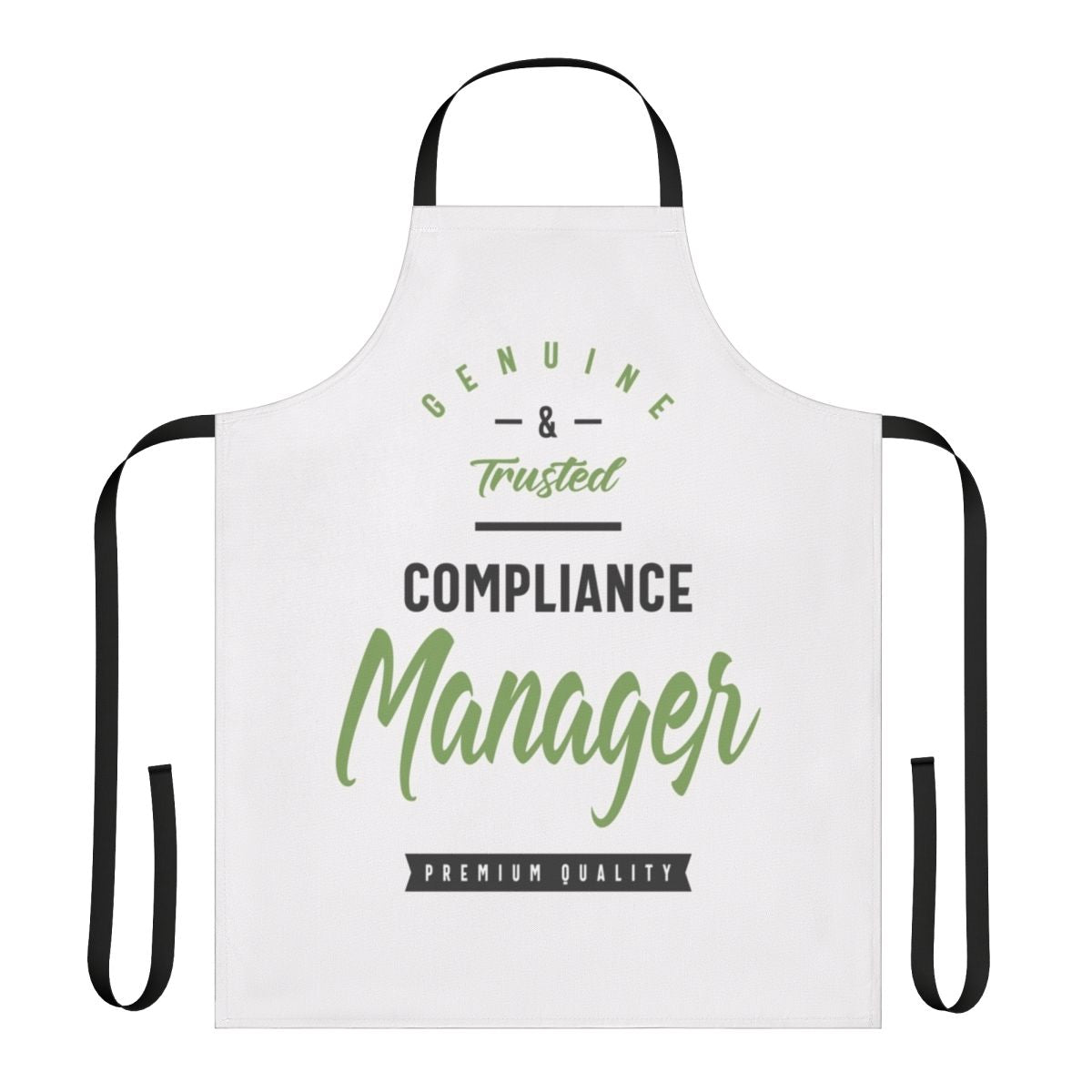 Compliance Manager wearing a high-quality apron