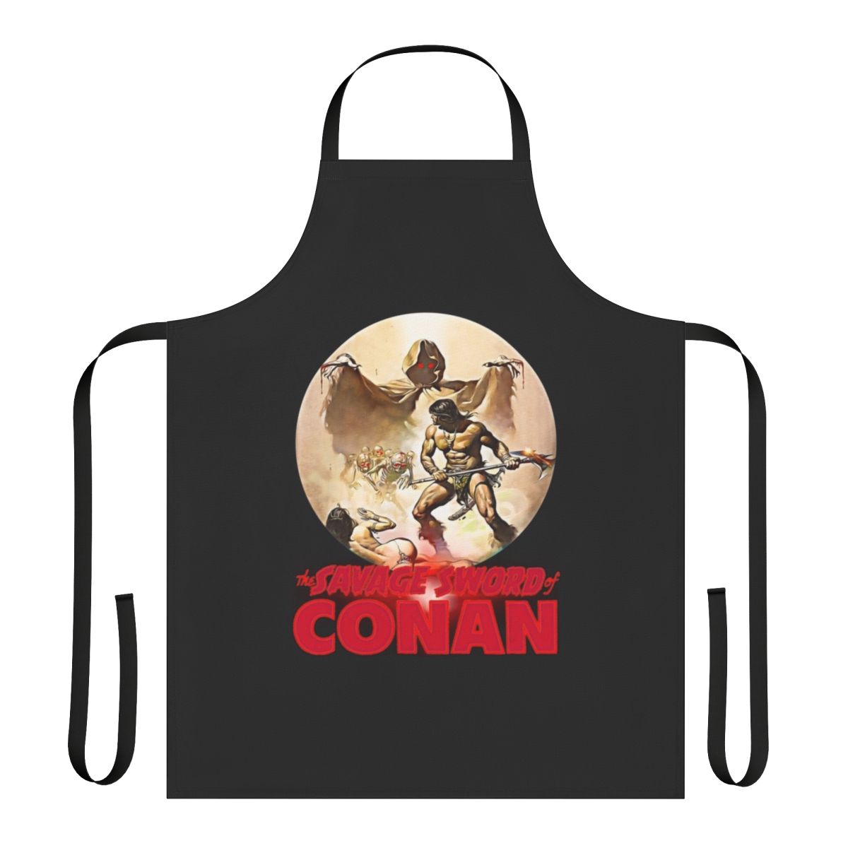 Conan Barbarian-Inspired Apron with Sword and Sorcery Artwork