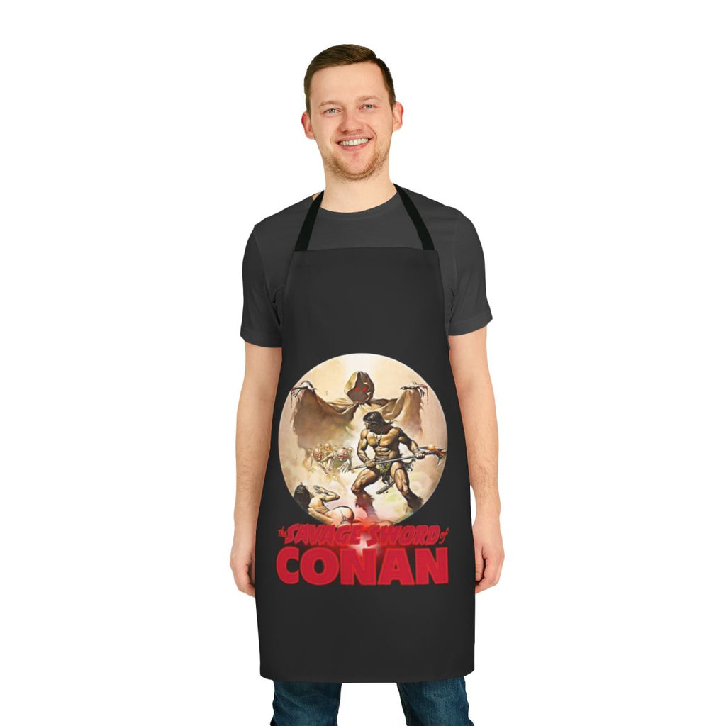 Conan Barbarian-Inspired Apron with Sword and Sorcery Artwork