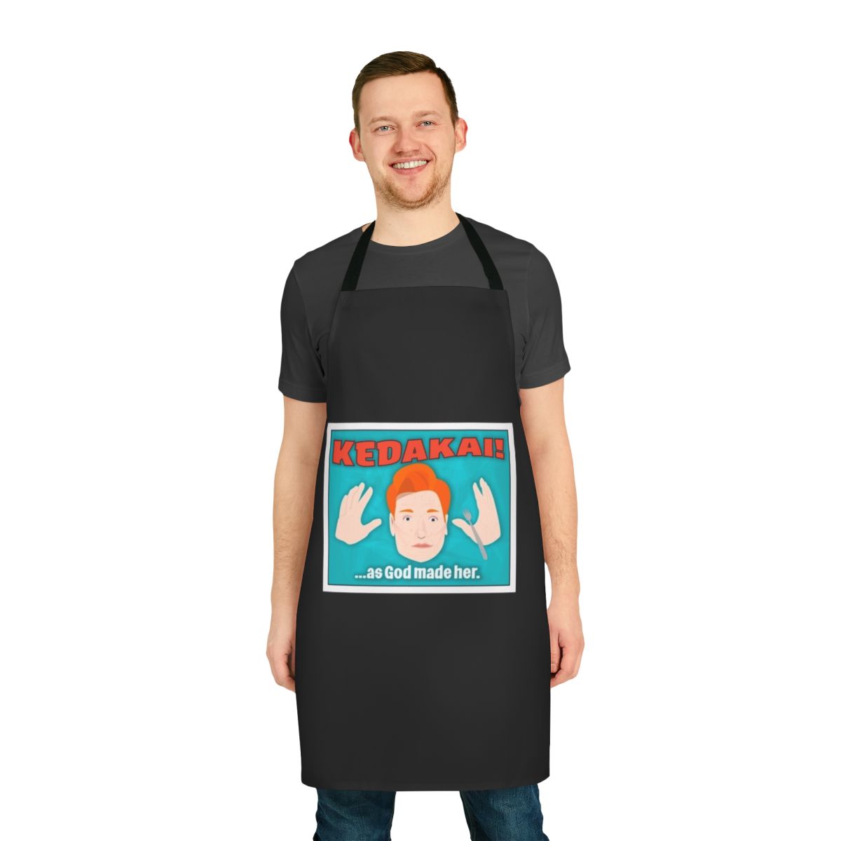Conan Obrien Inspired Apron with Team Coco and Kedakai Graphics