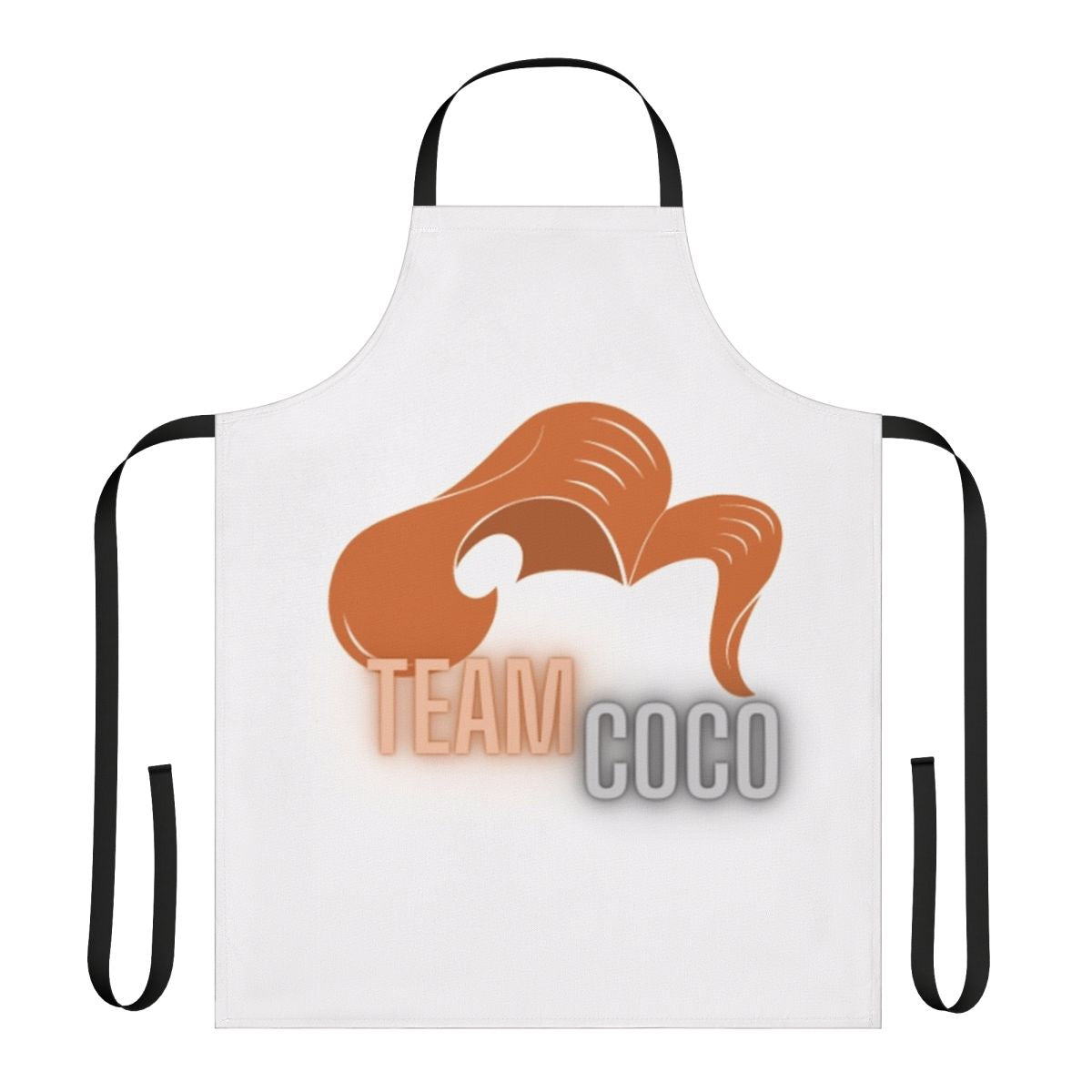 Conan-inspired apron featuring the Team Coco logo