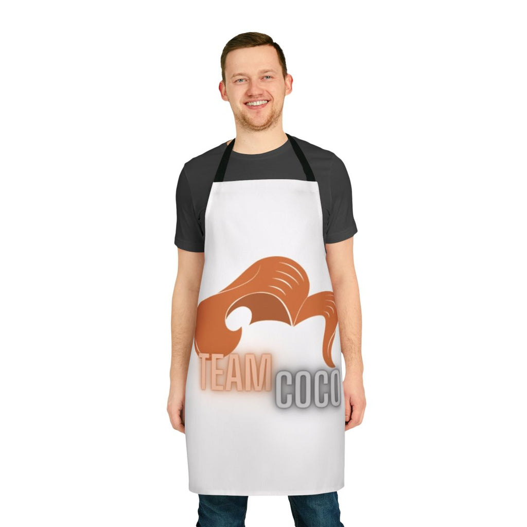 Conan-inspired apron featuring the Team Coco logo